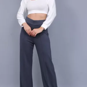 Oysho Fabric Overlap Pants (Gray)